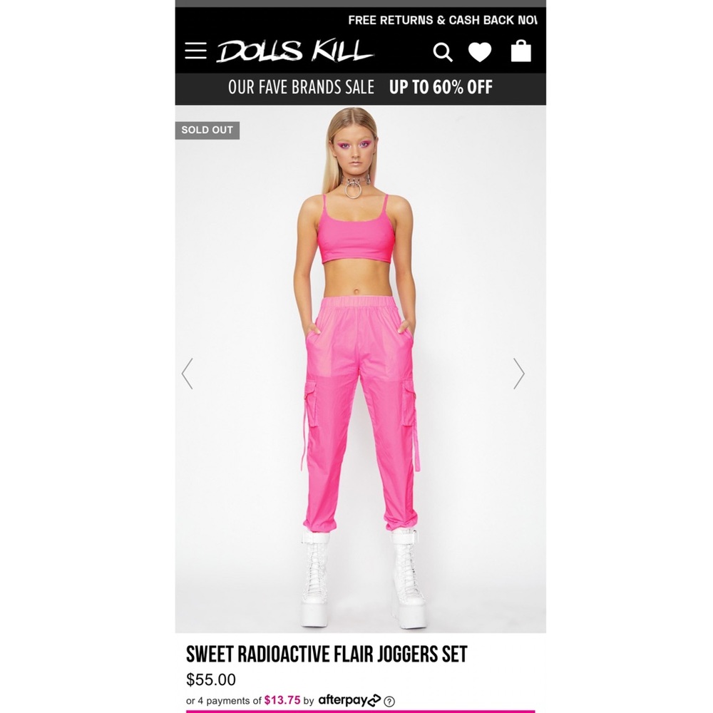 DOLLS KILL SWEET RADIOACTIVE FLAIR JOGGERS SET